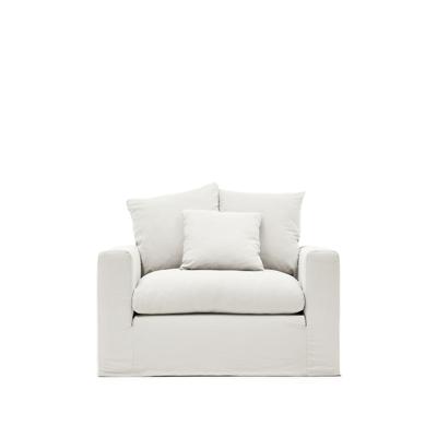 Кресло La Forma (ех Julia Grup) Кресло Nora со съемным чехлом цвета экрю из льна и хлопка арт. 192939