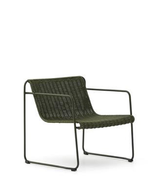 Кресло La Forma (ех Julia Grup) Кресло Maurina из оцинкованной стали зелёного цвета и зелёным шнуром арт. 261953