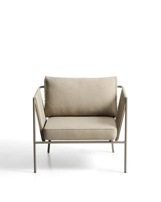 Кресло La Forma (ех Julia Grup) Уличное кресло Zivia из веревки цвета экрю и стали таупе 178 см арт. 482369