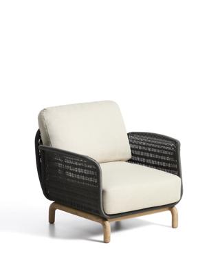 Кресло La Forma (ех Julia Grup) Уличное кресло Alipa из акации и веревки темно-серого цвета арт. 481333