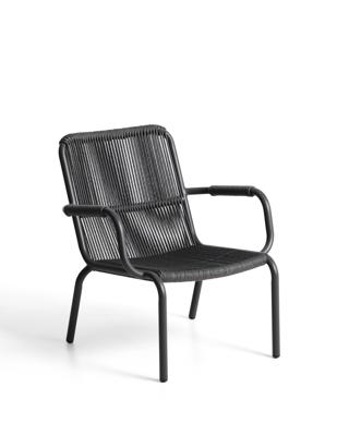 Кресло La Forma (ех Julia Grup) Уличное кресло Salis из графитового алюминия и темно-серой веревки арт. 483387
