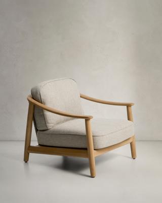 Кресло La Forma (ех Julia Grup) Уличное кресло Elunda из тикового дерева и бежевой веревки арт. 482217