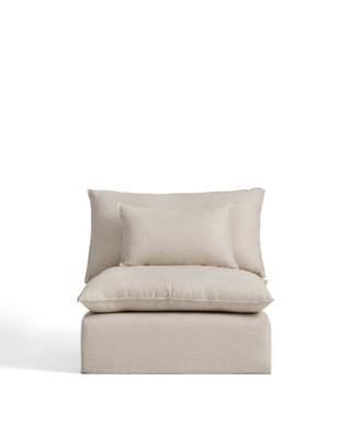 Кресло La Forma (ех Julia Grup) Кресло модульное Anarela бежевое из льна и вискозы со съемным чехлом, 110 см арт. 483105