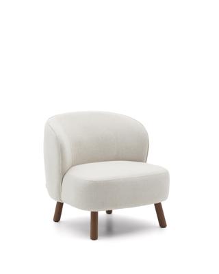 Кресло La Forma (ех Julia Grup) Кресло Ulit из бежевой синели с ножками из ясеня с отделкой под орех арт. 495508