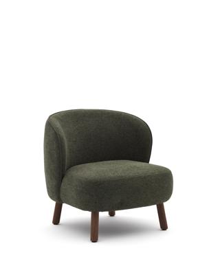 Кресло La Forma (ех Julia Grup) Кресло Ulit из зеленой синели с ножками из ясеня с отделкой под орех арт. 495512