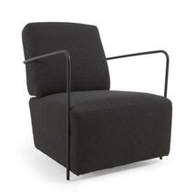 Кресло La Forma (ех Julia Grup) Кресло Gamer из черной ткани букле и металла с черной отделкой арт. 110427