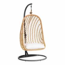 Кресло La Forma (ех Julia Grup) Ekaterina dark grey hanging armchair with foot in rattan арт. 157373