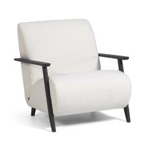 Кресло La Forma (ех Julia Grup) Кресло Marthan из белой ткани букле арт. 092291
