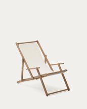 Кресло La Forma (ех Julia Grup) Cкладное кресло Vilara для улицы из акации и текстиля белого цвета арт. 262389