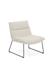 Кресло La Forma (ех Julia Grup) Кресло Asen из бежевого шенилла с черными стальными ножками арт. 425429