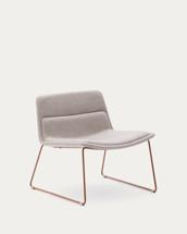 Кресло La Forma (ех Julia Grup) Zahara Стул со стальными ножками полиэстер бежевый арт. 264694