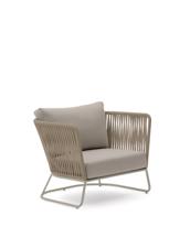 Кресло La Forma (ех Julia Grup) Уличное кресло Saconca из бежевой веревки и стали арт. 482908