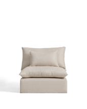 Кресло La Forma (ех Julia Grup) Кресло модульное Anarela бежевое из льна и вискозы со съемным чехлом, 110 см арт. 483105
