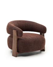 Кресло La Forma (ех Julia Grup) Granite Кресло из коричневого шенилла и массива ясеня в отделке орех арт. 207787