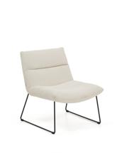 Кресло La Forma (ех Julia Grup) Кресло Asen из бежевого шенилла с черными стальными ножками арт. 425429