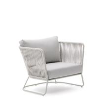 Кресло La Forma (ех Julia Grup) Уличное кресло Saconca из веревочного шнура и серой оцинкованной стали арт. 254422