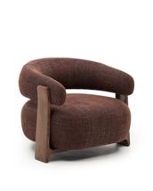 Кресло La Forma (ех Julia Grup) Granite Кресло из коричневого шенилла и массива ясеня в отделке орех арт. 207787