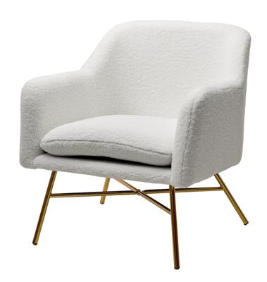 Кресло М-СИТИ Кресло ШИП (SHEEP) цвет NINI-01 Белый, teddy / золотой каркас М-City арт. 629M04953