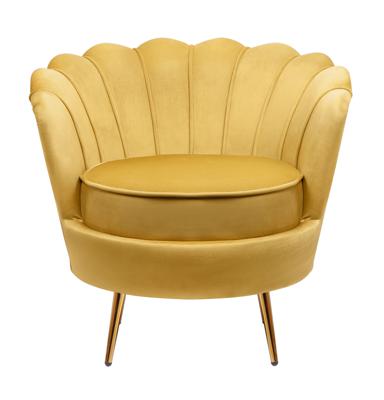Кресло MAK interior Низкие кресла для дома Дизайнерское кресло ракушка Pearl yellow желтый арт. 7LV29040-YL