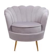 Кресло MAK interior Низкие кресла для дома Дизайнерское кресло ракушка серое Pearl grey арт. 7LV29040-G