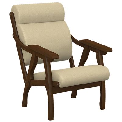 Кресло Мебелик Кресло Вега 10 ткань крем, каркас орех арт. 007744