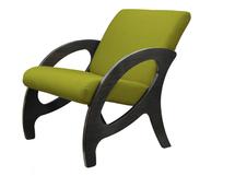 Кресло Мебелик Кресло Альма ткань лайм, каркас венге, патина арт. 005729