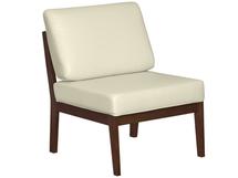 Кресло Мебелик Кресло Массив мягкое экокожа крем, каркас орех арт. 007547