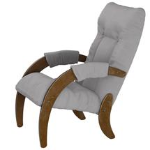 Кресло Мебелик Кресло для отдыха Модель 61 Ткань ультра смок, каркас орех антик арт. 008373