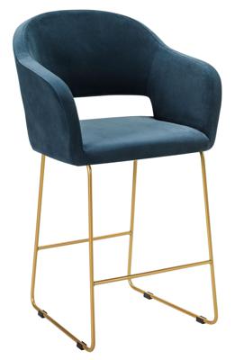 Кресло R-Home Кресло полубар Oscar Diag blue/Линк золото арт. 410118166h_Diagblue_золото_ПБ