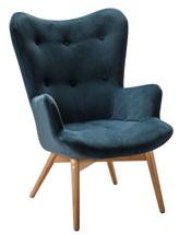 Кресло R-Home Кресло Хайбэк синий/нат.бук арт. 4101060120h_Blue_н.бук