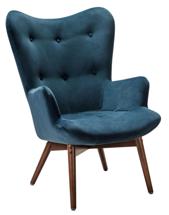 Кресло R-Home Кресло Хайбэк синий/т.орех арт. 4101060120h_Blue_т.орех