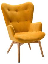 Кресло R-Home Кресло Хайбэк желтый/нат.бук арт. 4101060120h_Sun_н.бук