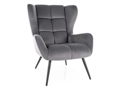 Кресло Signal Кресло Signal LOUIS Velvet 14 (серый/черный) арт. LOUISVCSZ