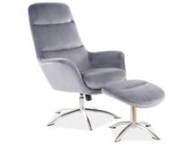 Кресло Signal Комплект Signal NIXON VELVET BLUVEL 14 (кресло+подставка для ног) серый арт. NIXONVSZ