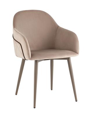 Кресло Stool Group Стул Новел New велюр серо-коричневый, ножки бежево-серые арт. УТ000039823
