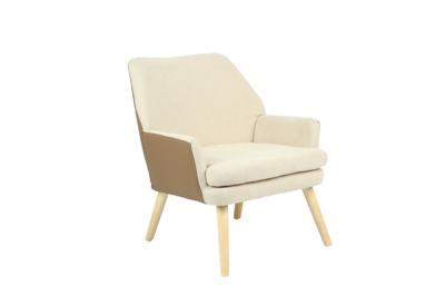 Кресло Stool Group Кресло Харви бежевый с коричневой экокожей деревянные ножки арт. УТ000040120