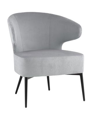 Кресло Stool Group Кресло лаунж Royal Stripes велюр серый арт. УТ000036776