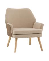 Кресло Stool Group Кресло Харви бежевый с коричневой экокожей деревянные ножки арт. УТ000040120