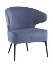 Кресло Stool Group Кресло лаунж Royal Stripes велюр синий арт. УТ000036775