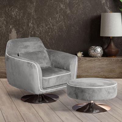 Кресло Top concept Кресло и пуф Марко, искусственная замша Breeze silver арт. 11943