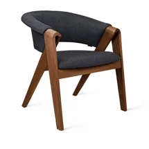 Кресло Top concept Кресло Lars, дуб натуральный лак коричневый, рогожка, серый арт. 20864