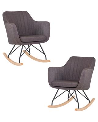 Кресло-качалка DOBRIN Набор 2 шт Кресло-качалка DOBRIN KIARA, серая ткань (LAR-106D-26) арт. LM-3257R-N_MTR_TT-LAR-106D-26