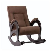 Кресло-качалка ЭкоДизайн Кресло-качалка с подножкой 44, обивка Verona Brown, каркас венге без лозы арт. ZN-161033