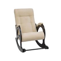 Кресло-качалка ЭкоДизайн Кресло-качалка с подножкой 44, обивка Verona Vanilla, каркас венге без лозы арт. ZN-161034