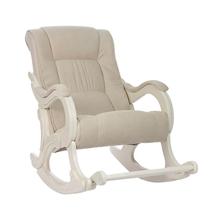 Кресло-качалка ЭкоДизайн Кресло-качалка с подножкой 77, обивка Verona Vanilla, каркас дуб шампань арт. ZN-161072