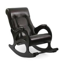 Кресло-качалка ЭкоДизайн Кресло-качалка с подножкой 44, обивка Oregon perlamytr 120, каркас венге без лозы арт. ZN-161078