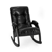 Кресло-качалка ЭкоДизайн Кресло-качалка 67, обивка Vegas Lite Black, каркас венге арт. ZN-161128