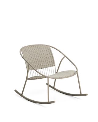 Кресло-качалка La Forma (ех Julia Grup) Кресло-качалка уличное Atrani из стали и веревки бежевого цвета арт. 481569