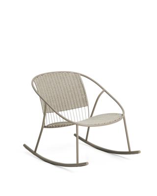 Кресло-качалка La Forma (ех Julia Grup) Кресло-качалка уличное Atrani из стали и веревки бежевого цвета арт. 481569