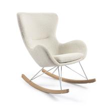Кресло-качалка La Forma (ех Julia Grup) Кресло-качалка Vania из белой ткани букле арт. 108744